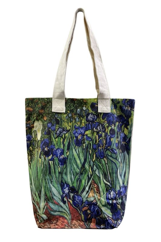 Cotton Printed Tote Bag - Van Gogh Iris Art Print Cotton Printed Tote Bag - Van Gogh Iris Art Print