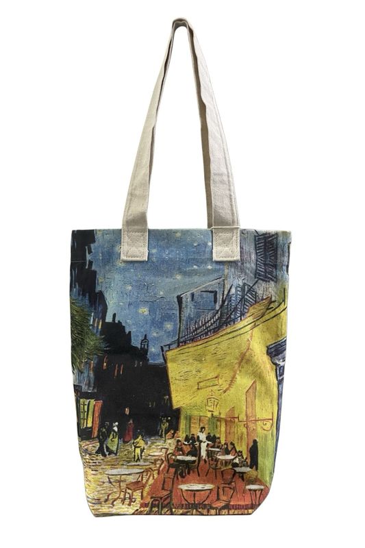 Cotton Printed Tote Bag - Van Gogh Terrace At Night Cotton Printed Tote Bag - Van Gogh Terrace At Night