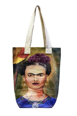 Cotton Printed Tote Bag - Frida Kahlo Self Portrait