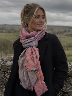 Pink And Grey Star Scarf
