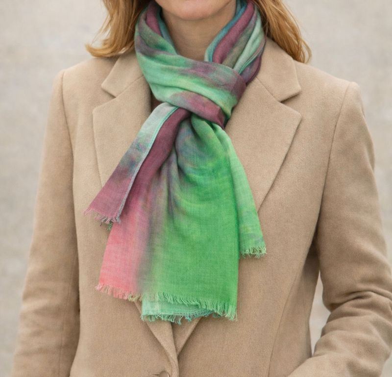 Green And Purple Abstract Scarf