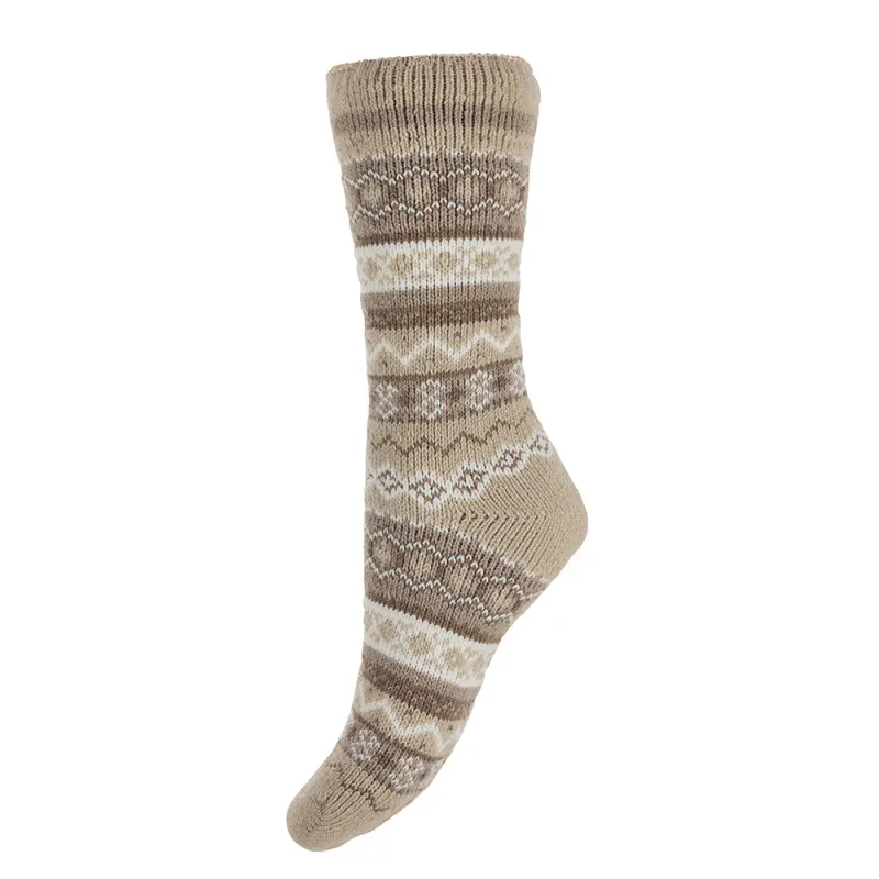 Beige Nordic Patterned Thermal Socks Beige Nordic Patterned Thermal Socks