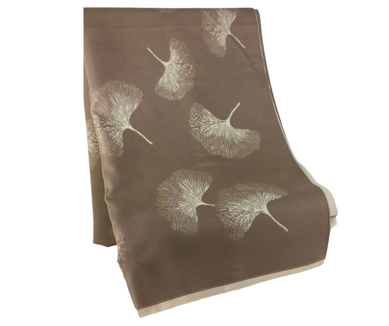 SPECIAL OFFER - Medium Weight Beige Gingko Scarf