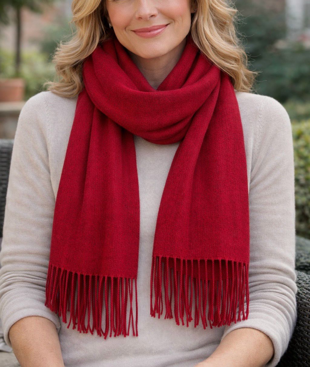 NEW! Medium Weight Plain Red Scarf