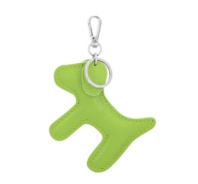 Leather Dog Keyring - Apple Green