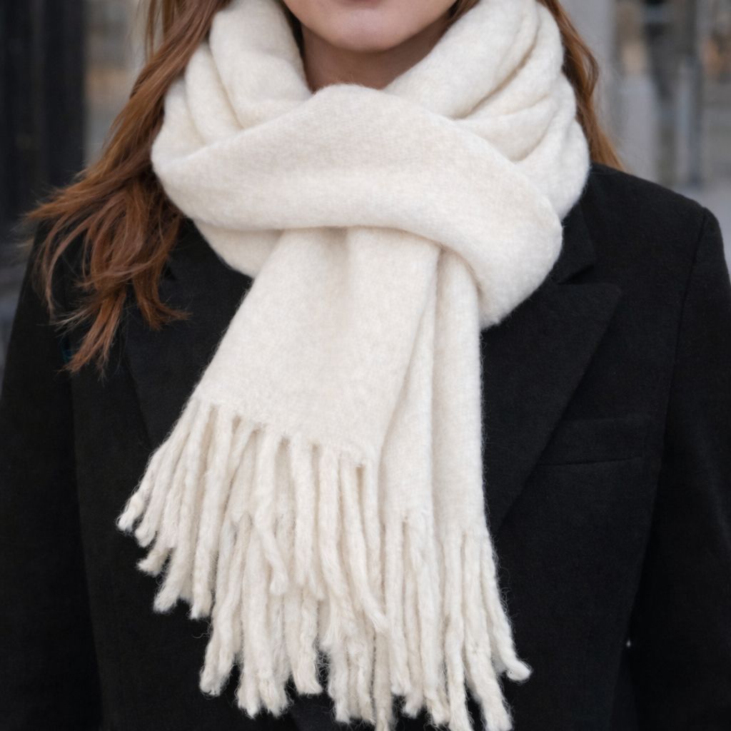 Chunky Plain Scarf - Cream Chunky Plain Scarf - Cream