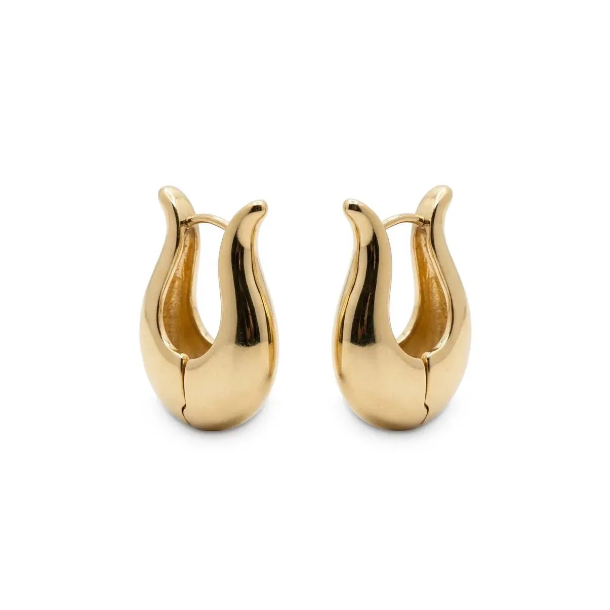 Chunky Hoop Drop Earrings - Gold