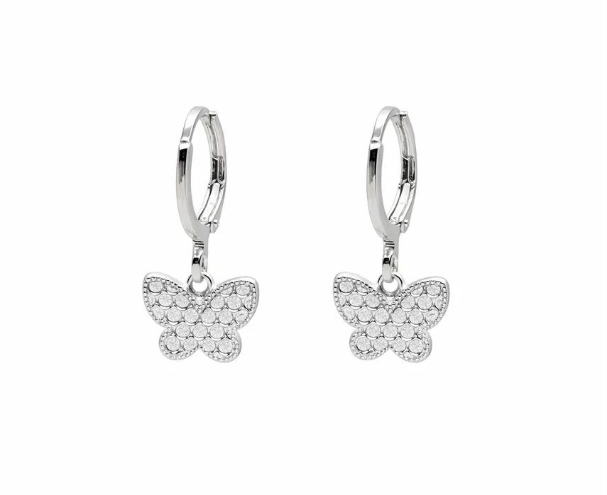 Huggie Butterfly Earrings - Silver