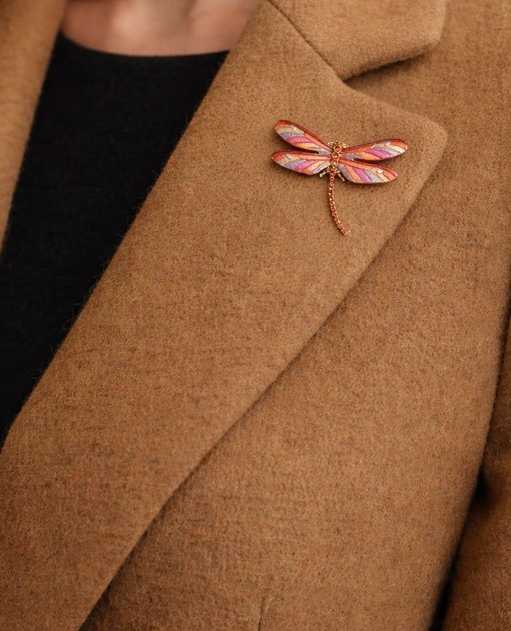 Diamanté Dragonfly Pink And Orange Magnetic Brooch Diamanté Dragonfly Pink And Orange Magnetic Brooch