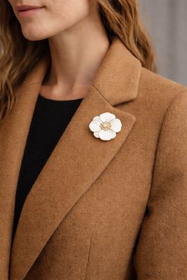 Diamanté Flower Enamel Magnetic Brooch Diamanté Flower Enamel Magnetic Brooch