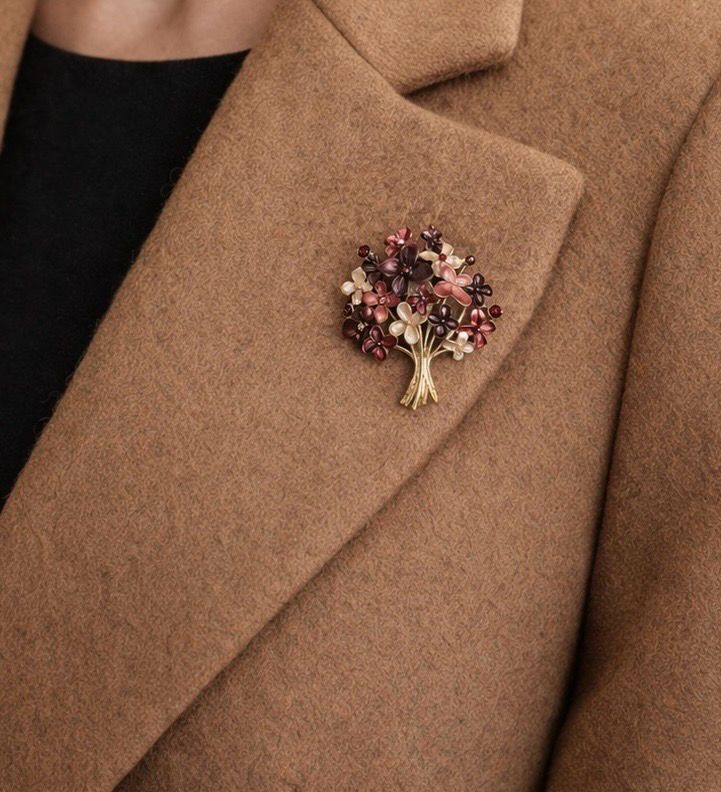 Flower Tree Diamanté Magnetic Brooch Flower Tree Diamanté Magnetic Brooch