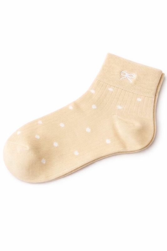 Pastel Orange Bow Socks