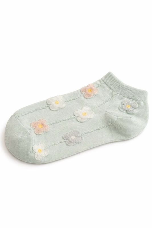 Duck Egg Flower Socks