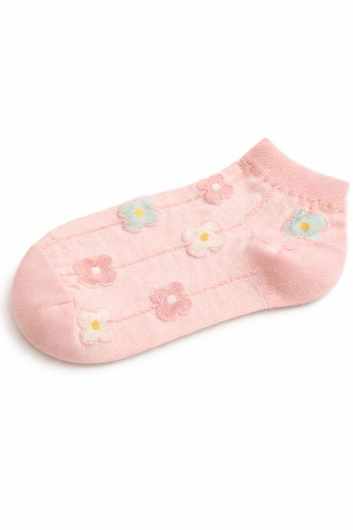Pink Flower Socks