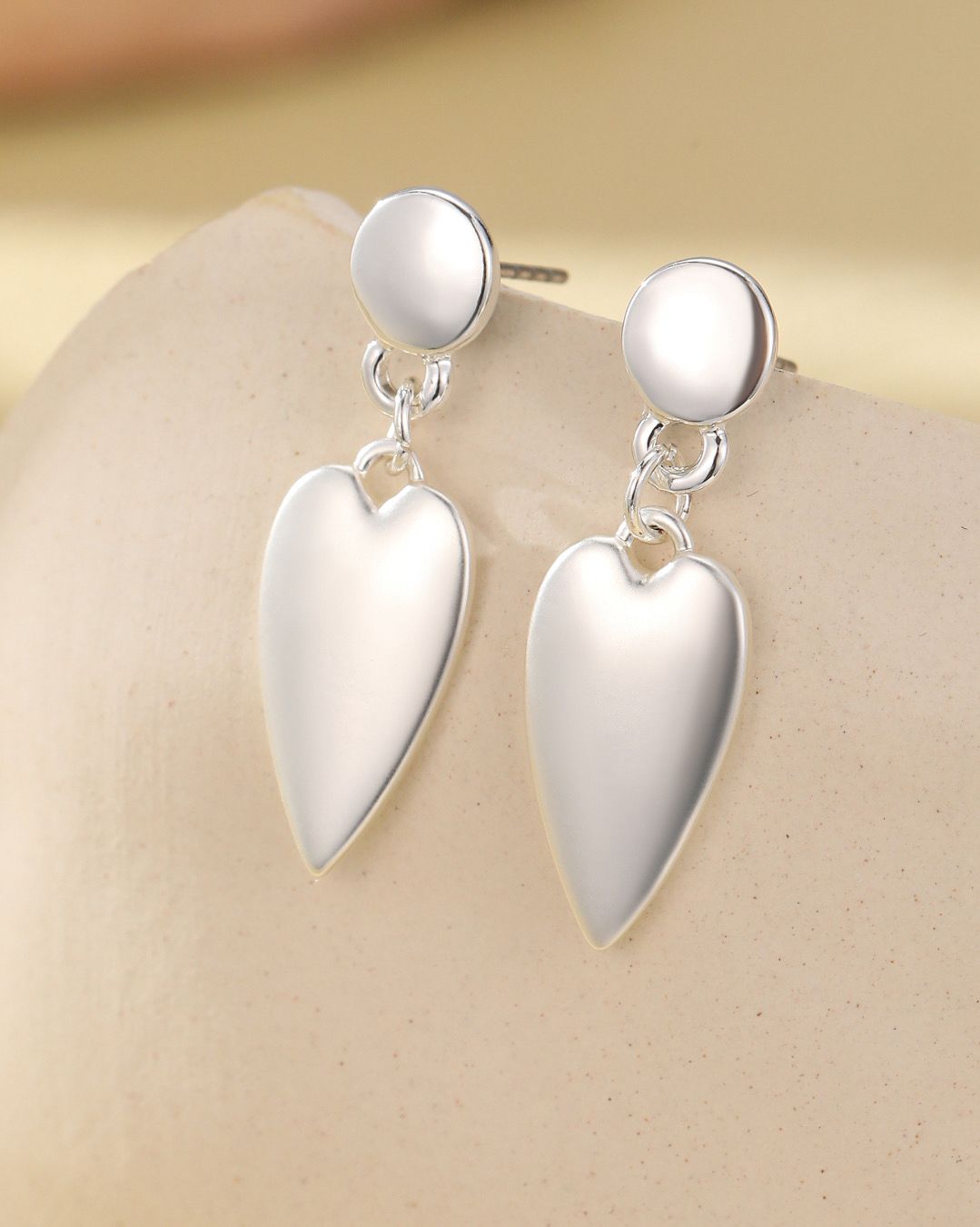 Contemporary Silver Heart Earrings Contemporary Silver Heart Earrings