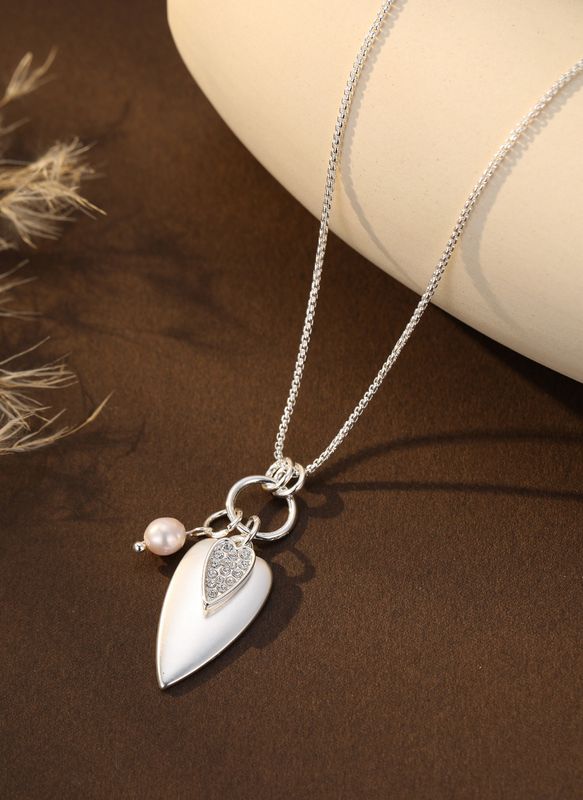 Contemporary Silver Heart Charm Pendant
