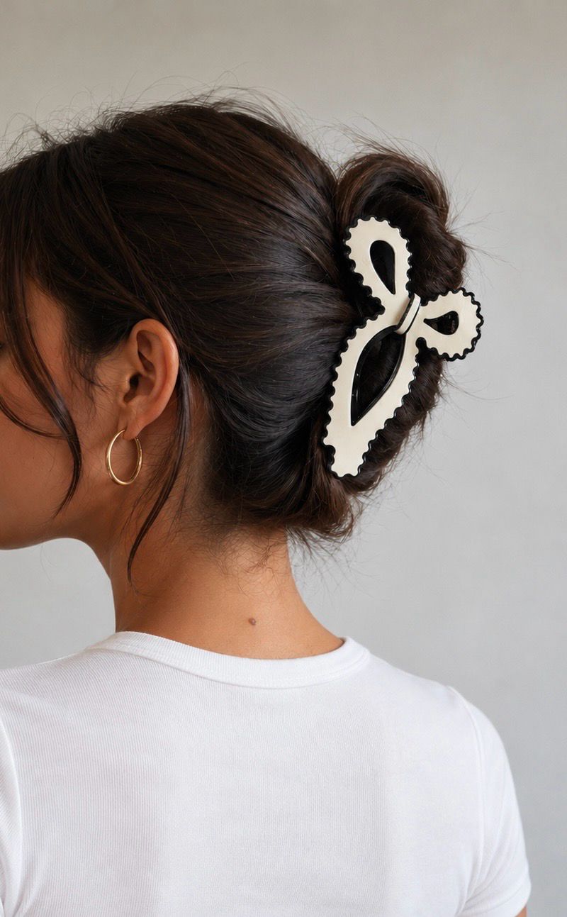 Cream Bow Hair Claw Clip Cream Bow Hair Claw Clip