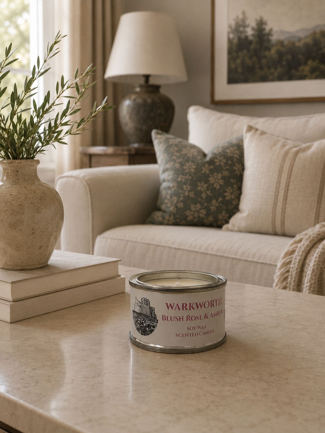 Warkworth - Blush Rose And Amber Scented Candle