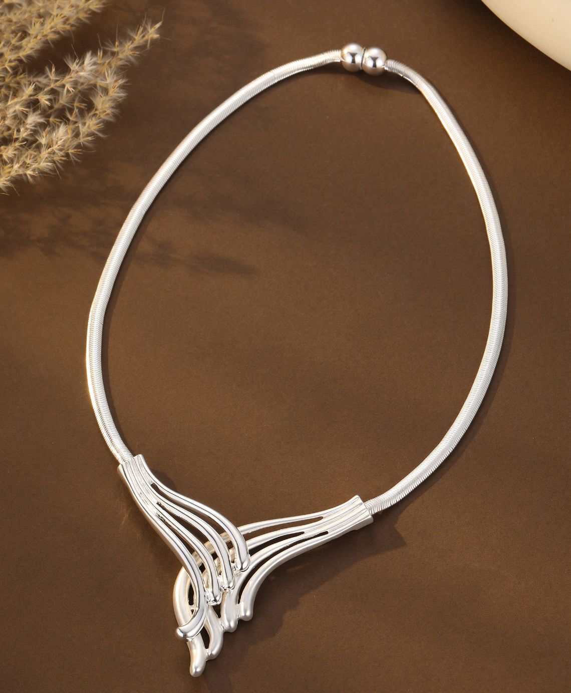 Magnetic Clasp Contemporary Crossover Necklace Magnetic Clasp Contemporary Crossover Necklace