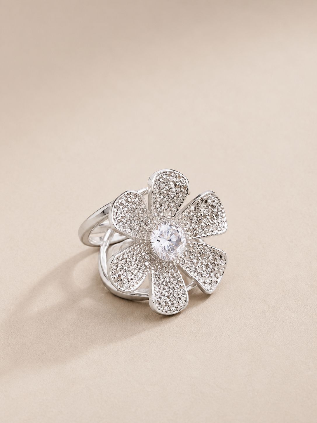 Scarf Ring For Lightweight/ Skinny Scarf Flower Design