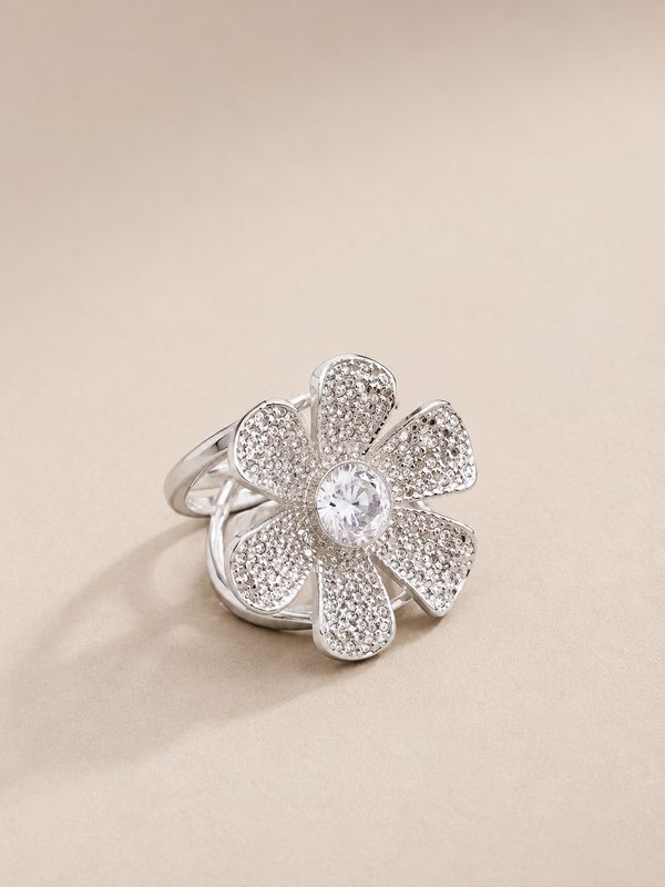Scarf Ring For Lightweight/ Skinny Scarf Flower Design