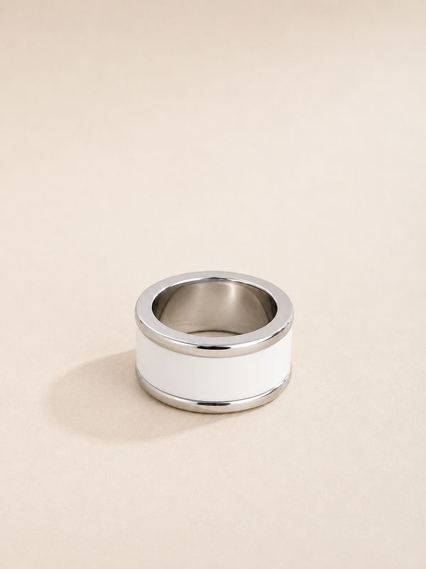 Scarf Ring For Lightweight/ Skinny Scarf Silver And White Design