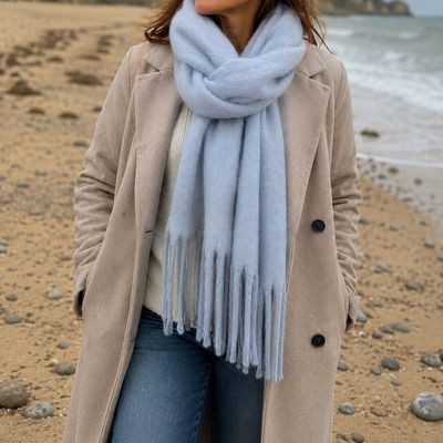 Chunky Plain Scarf - Light Blue Chunky Plain Scarf - Light Blue