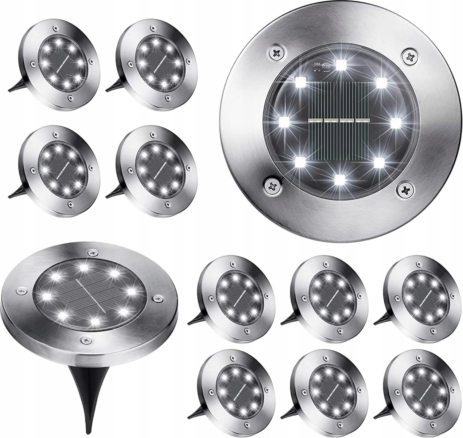 Lampa solarna 8 LED najazdowa gruntowa
