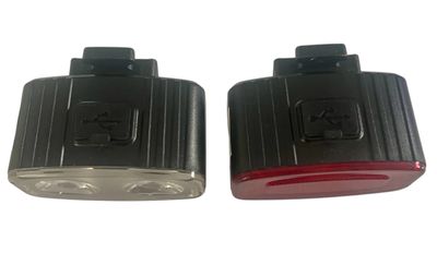 Światła 2 Lampy rowerowe LED przód tył+USB