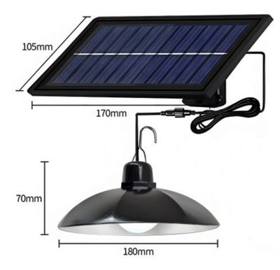 Żyrandol 2 lampy solarne wiszące LED + pilot