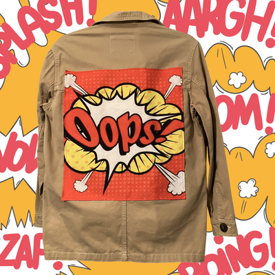 Veste style workwear &quot;Ooops!&quot; : L’audace du pop-art
