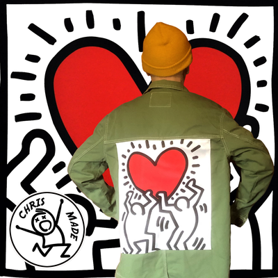 Veste style workwear Keith Haring Love