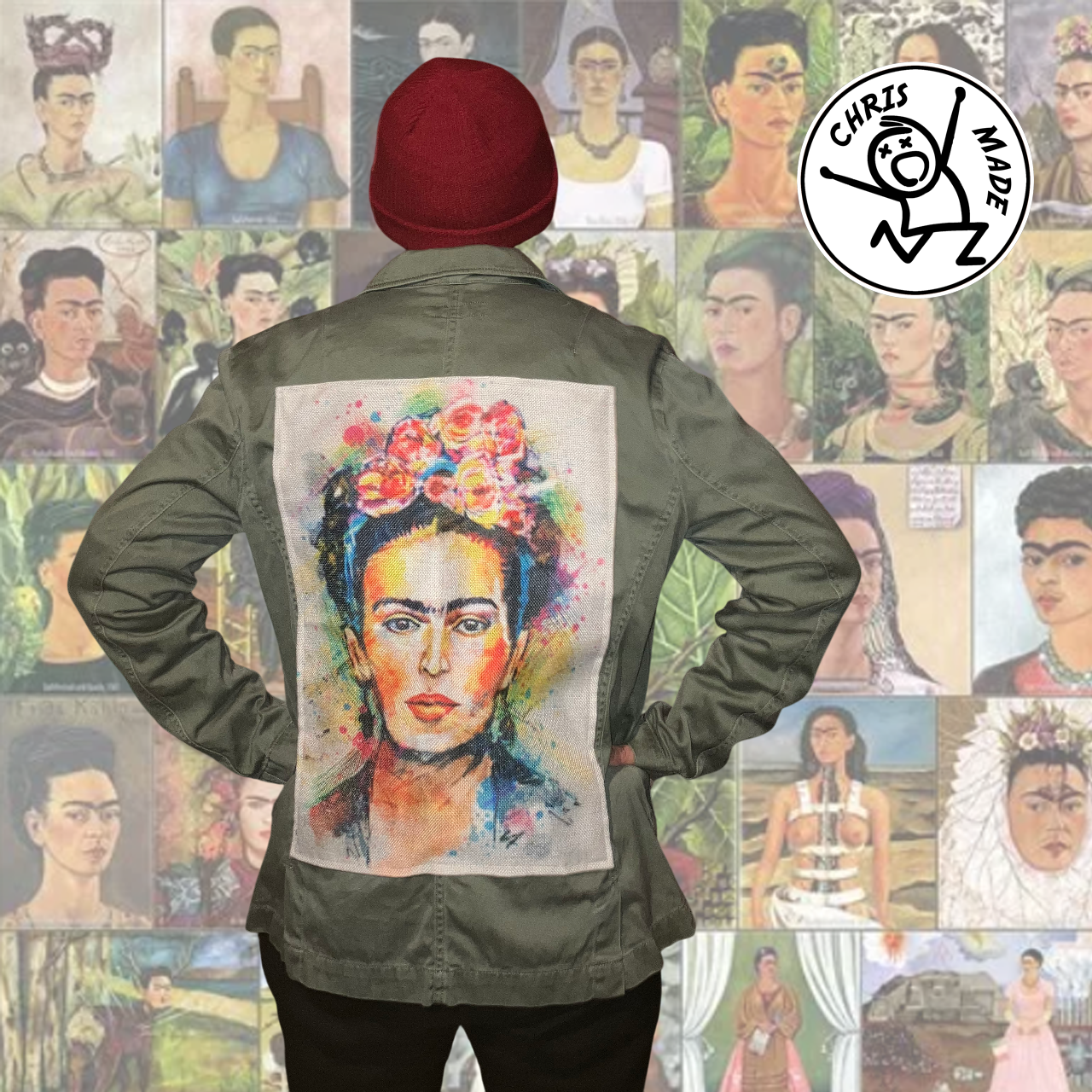 Veste kaki Frida Kahlo