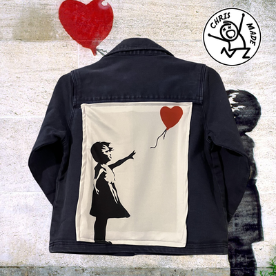 Veste bébé worker Banksy Girl with balloon