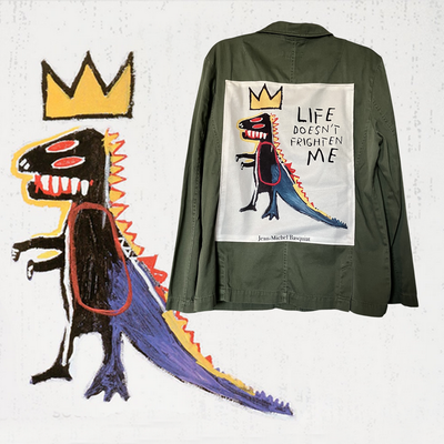 Veste kaki Basquiat Life doesn&#39;t frighten me
