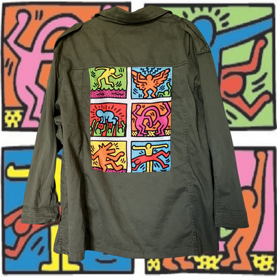 Veste kaki Keith Haring