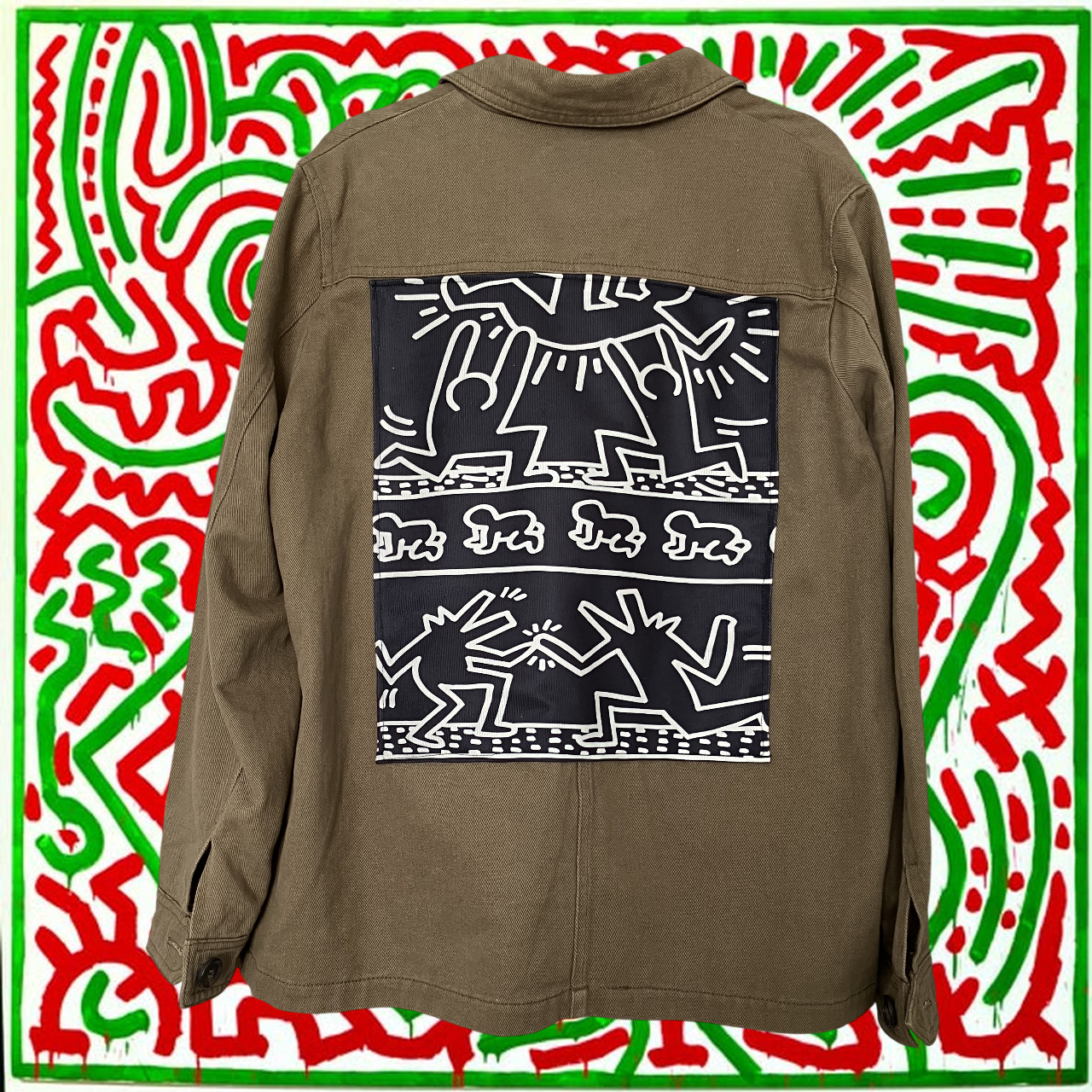 Veste kaki Keith Haring