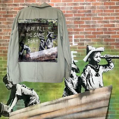 Veste style workwear Banksy &quot;We&#39;re All in the Same Boat&quot;