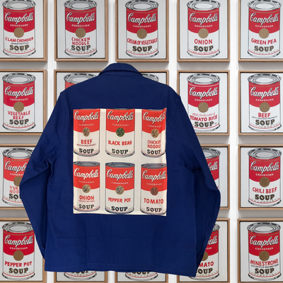 Veste bleu de travail Andy Warhol Campbell&#39;s soup