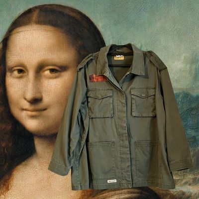 Veste kaki La Joconde le chef d’œuvre revisité