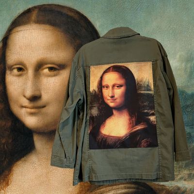 Veste kaki La Joconde le chef d’œuvre revisité