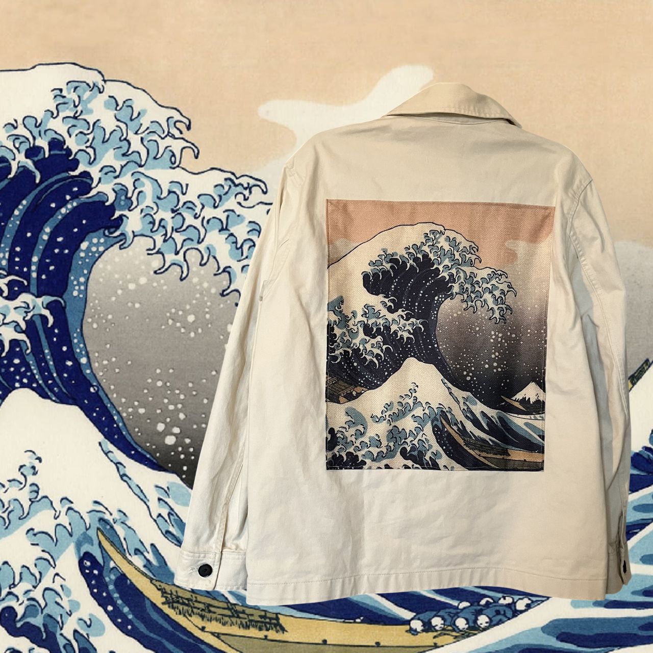 Veste Style workwear Hokusai La grande vague de Kanagawa