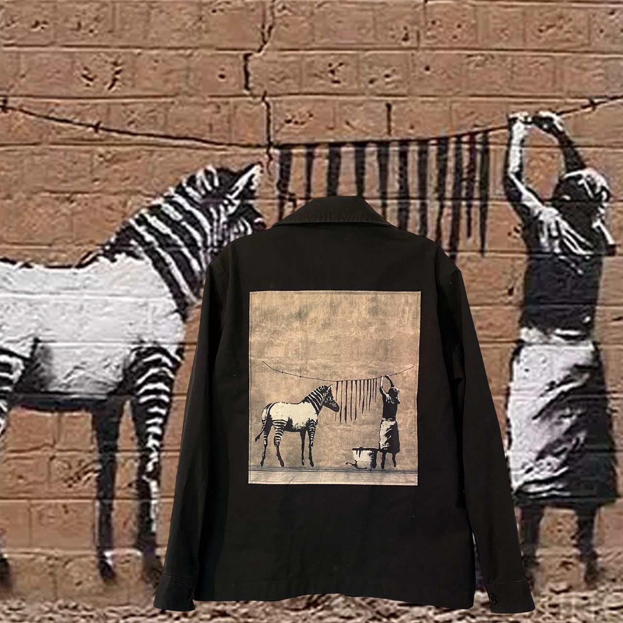 Veste Style workwear Banksy Le zèbre