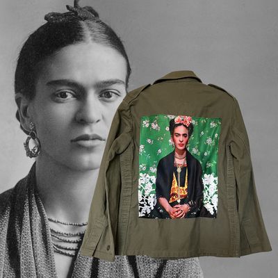Veste kaki Frida Kahlo : L&#39;art et la force au quotidien