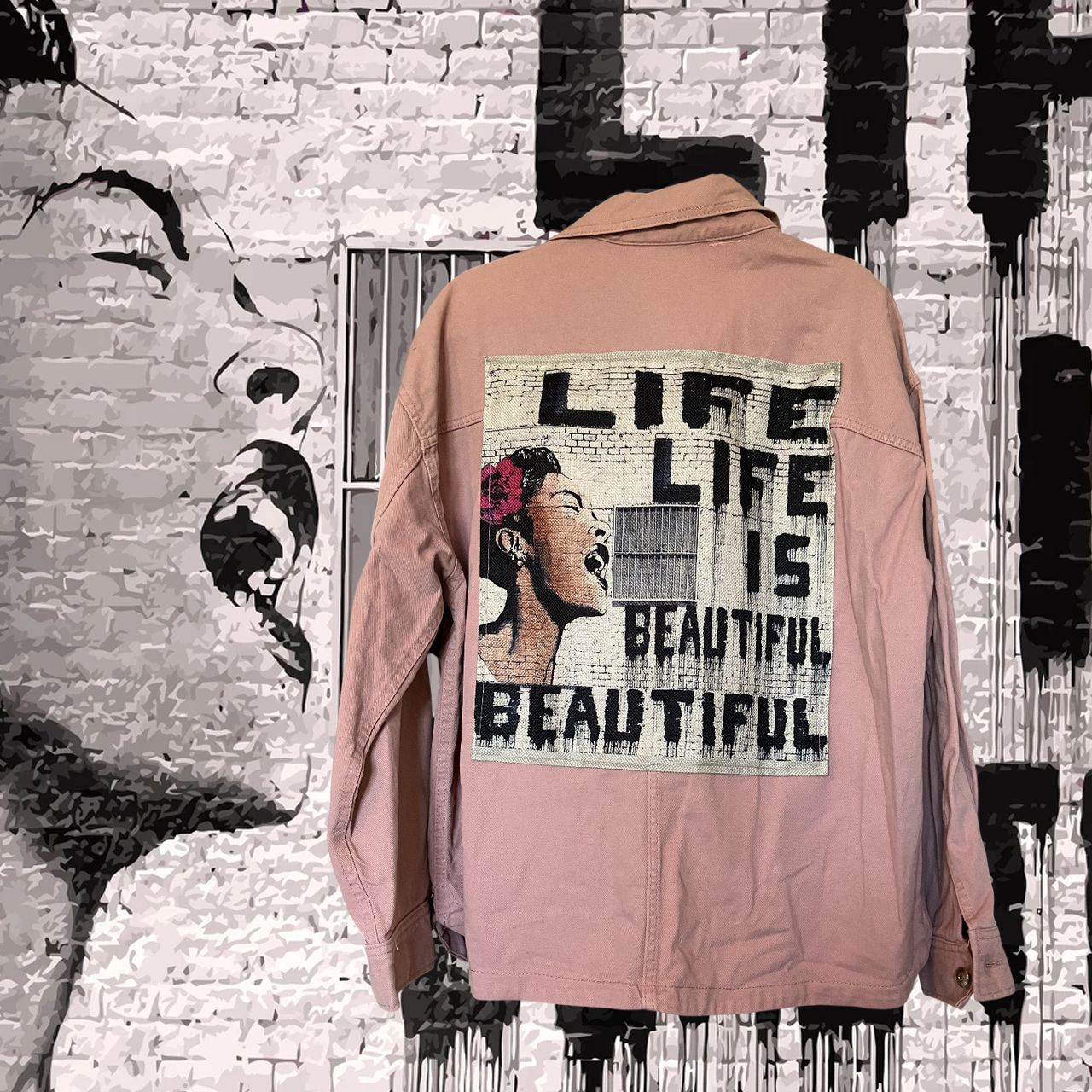 Veste Style workwear Banksy : Life is beautiful