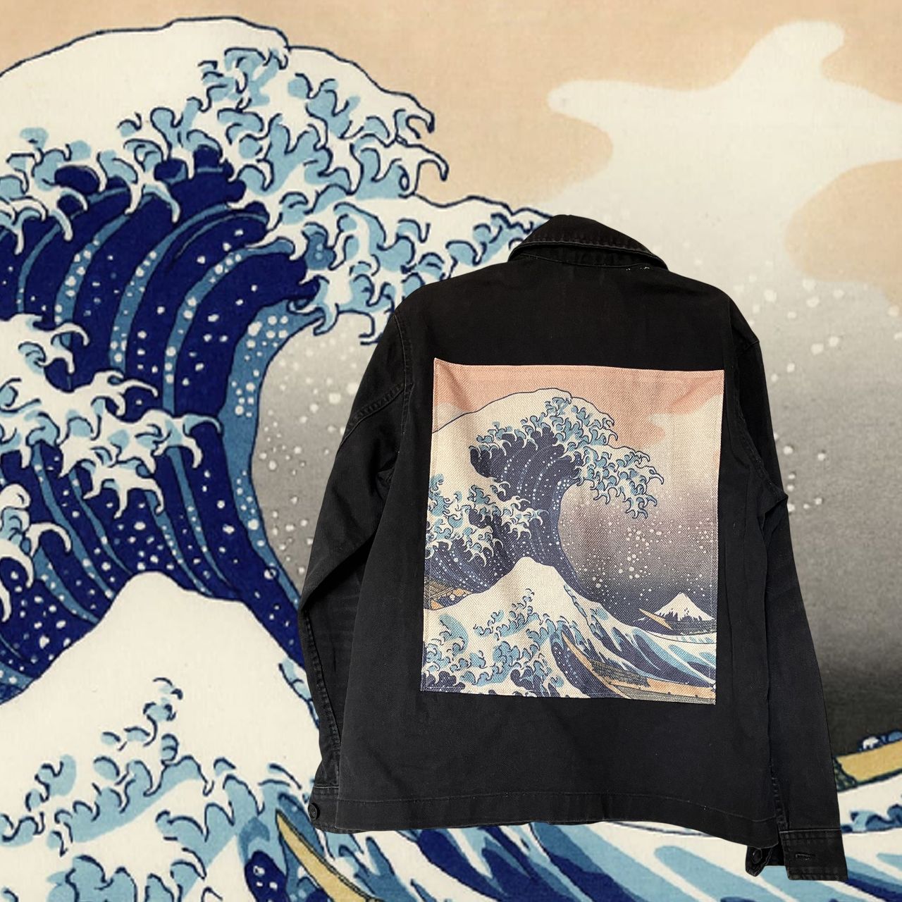 Veste Style workwear Hokusai : La Grande Vague de Kanagawa