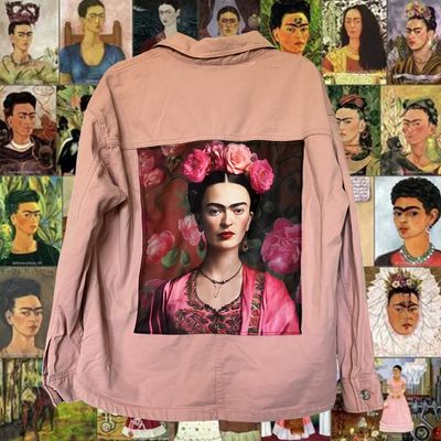 Veste Style workwear Frida Kahlo : L&#39;art et la force au quotidien