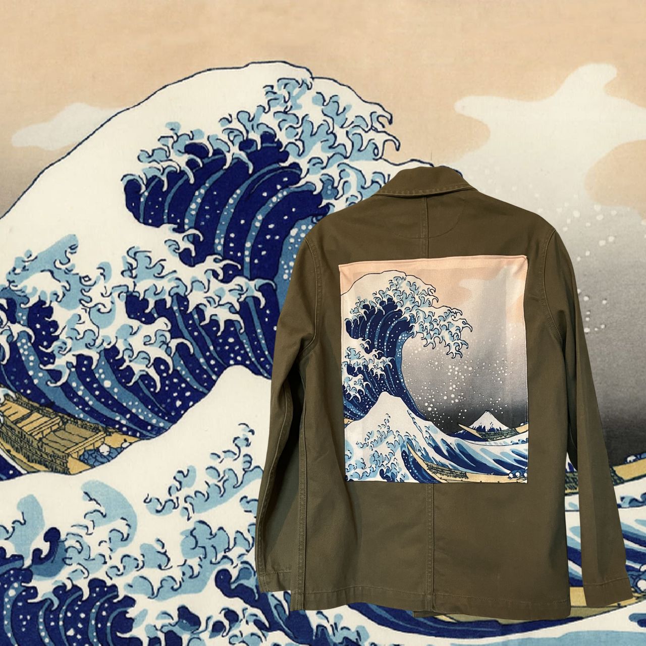 Veste Style workwear Hokusai : L&#39;art de la grande vague