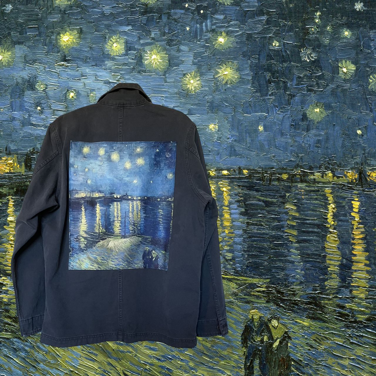 Veste Van Gogh : Nuit étoilée sur le Rhône Upcycling