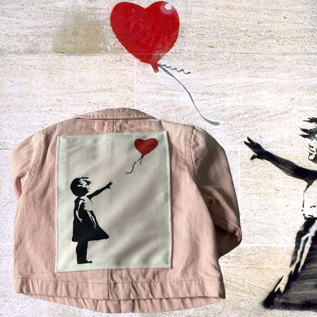 Veste bébé worker Banksy Girl with balloon